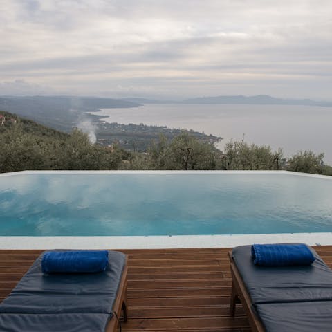 Take in the amazing views over the sea from the infinity pool