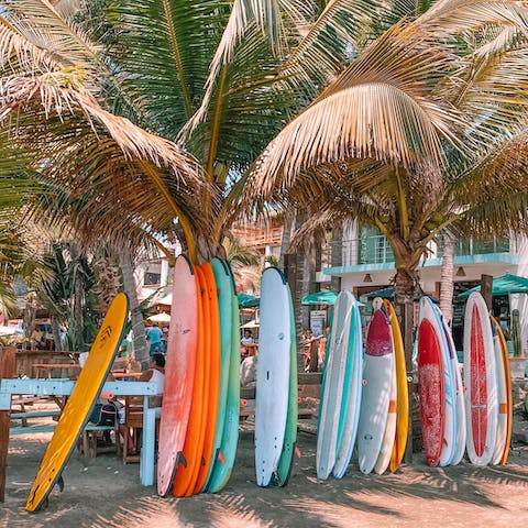 Hit the waves at nearby Playa Flamingo