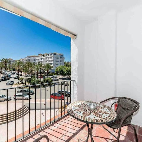 Sip Sangria on the balcony before you go out for tapas