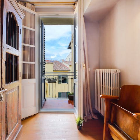 Step out onto the cosy private balcony and sip a morning espresso