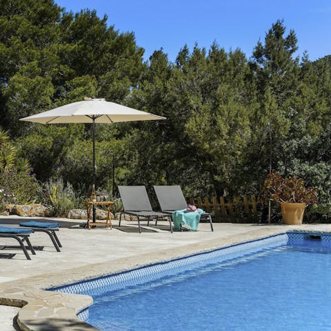 Enjoy a dip in your private pool on sweltering summer days