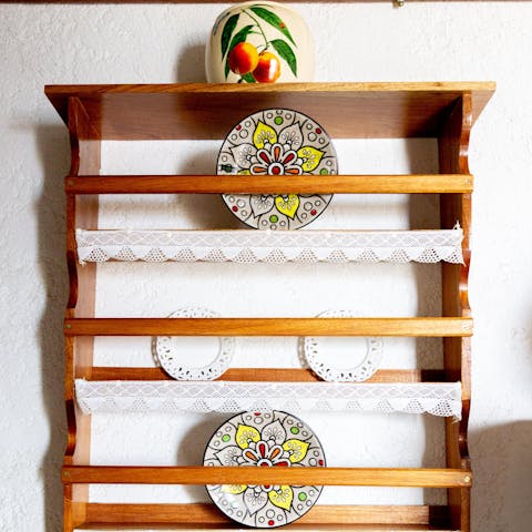 Serve up bread and olives on gorgeous Greek crockery