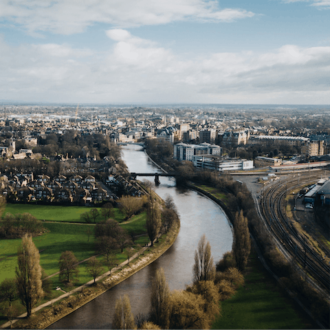 Stay just a twenty-minute walk away from the city centre of York