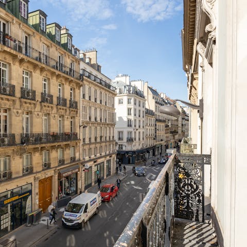 Greet the day with a coffee in hand out on the home's balcony