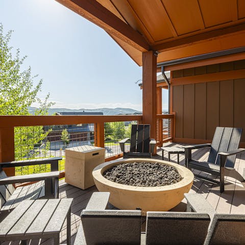 Enjoy hot cocoa and good conversation around the fire pit