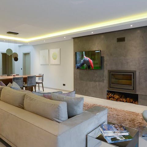 Cosy up by the fireplace on cooler evenings