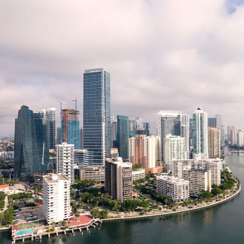 Drive just over ten minutes to Downtown Miami