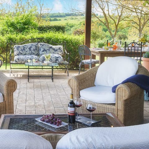 Enjoy sunset cocktails in the garden