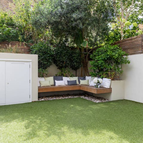 Unwind in the sunny garden – perfect for breakfast or pre-dinner drinks
