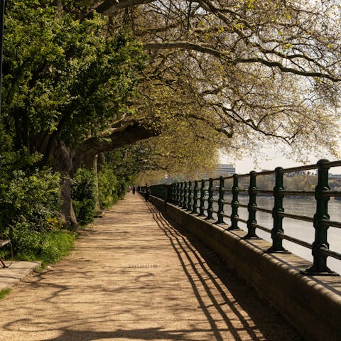 Enjoy a riverside ramble along the nearby Thames Path