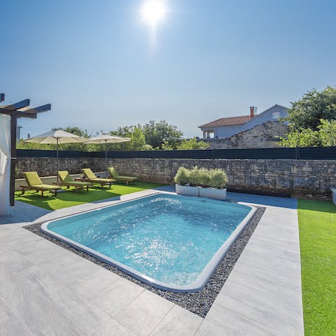 Swim in the private pool to cool down in the heat of the day