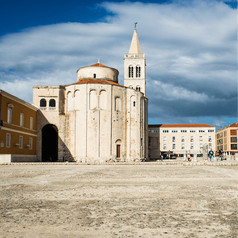 Visit nearby Zadar and explore its historic centre, including the Church of St Donatus