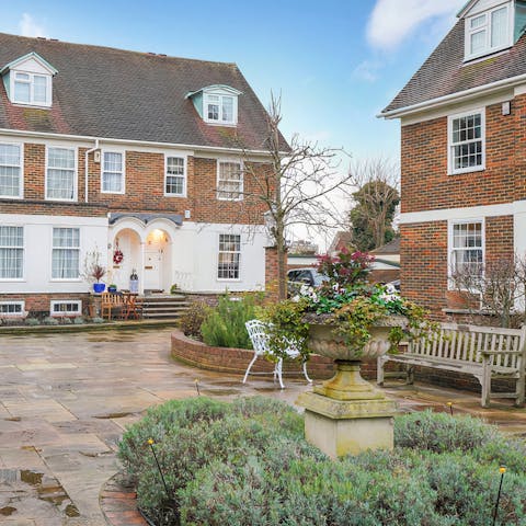 Enjoy a quiet moment on the private patio or in the communal square