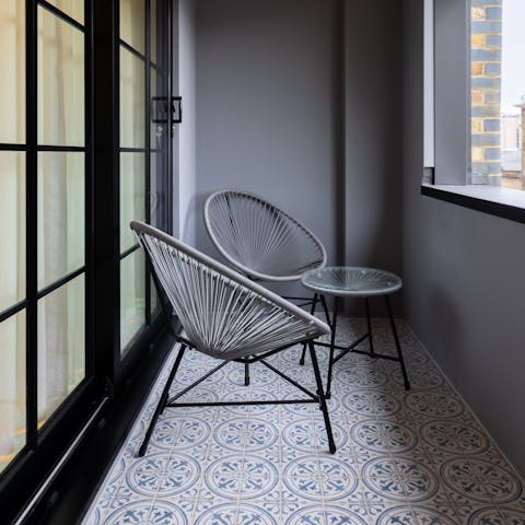 People-watch on the private balcony