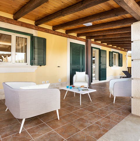 Come together at sundown for a glass or two of wine on the terrace