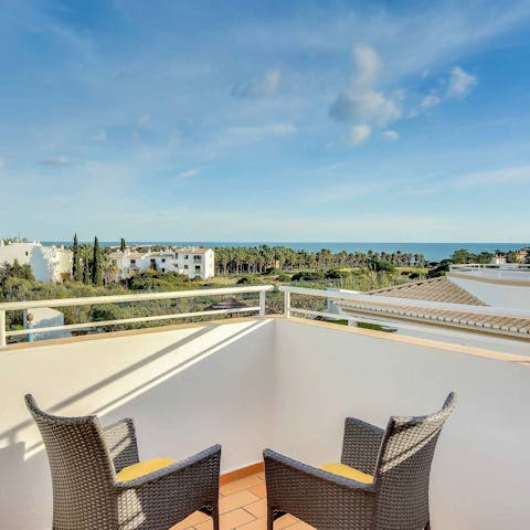 Soak up the sea views from the private balcony as you sip on a glass of wine