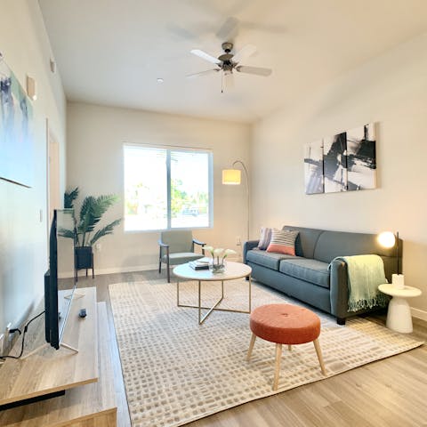 Chill out in the bright lounge at the end of the day