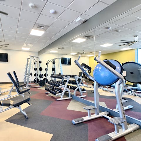 Work out in the shared gym