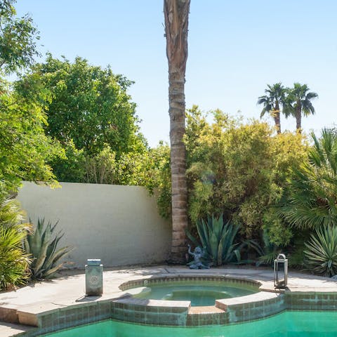 Wake up before sunrise and spend some time in the hot tub