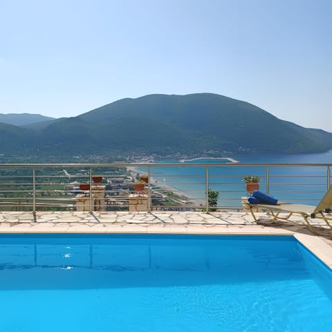 Take in the vistas over the Ionian Sea from your private pool