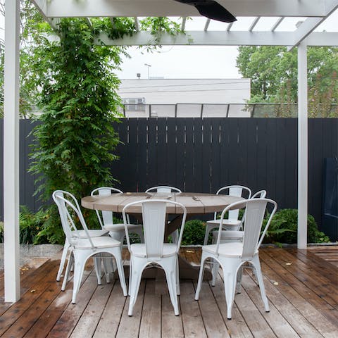 Dine under a delightful pergola