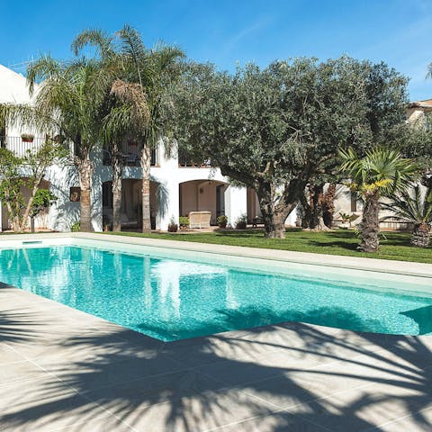 Enjoy a refreshing dip in the pool after a day of exploring