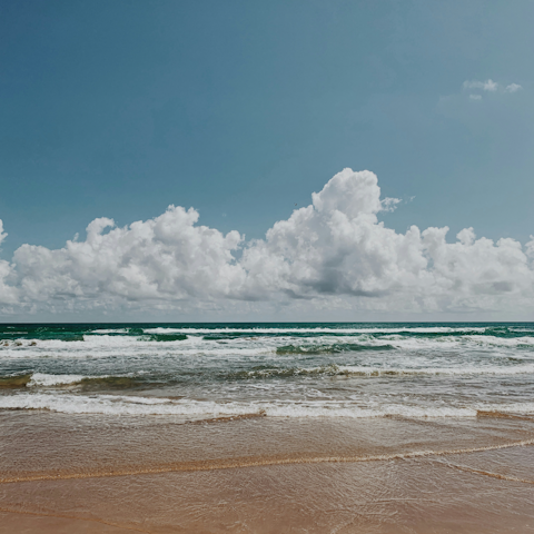 Dip your toes in the Gulf of Mexico, a short walk away