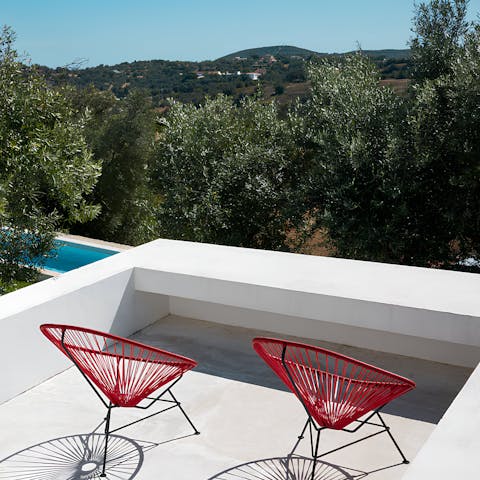 Enjoy idyllic sunset drinks on the roof terrace