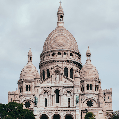 Scale the hills of Montmartre to the Sacré-Cœur, thirteen minutes away