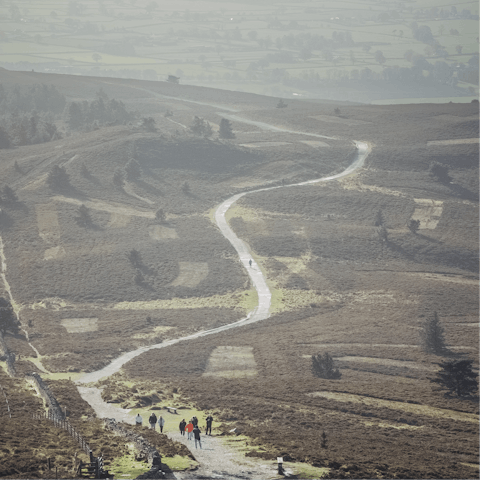 Put on your hiking boots and follow the trail to nearby Moel Famau