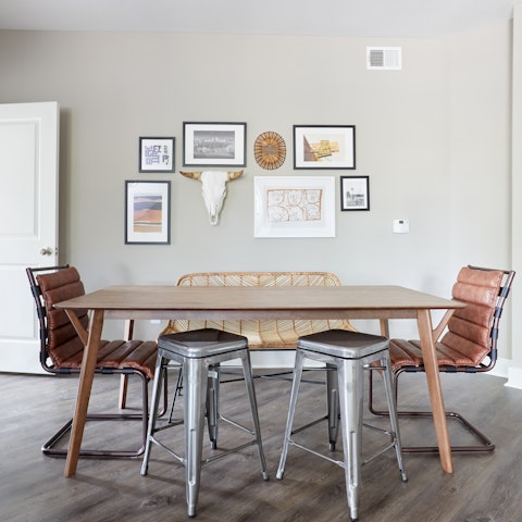 Gather together for a homemade feast in the Texas-inspired dining area