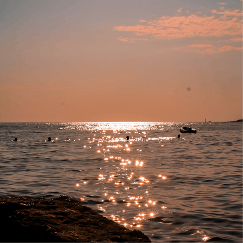 Drive fifteen minutes to the coast and the majestic Zelena Laguna