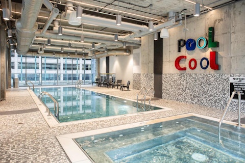 Swim laps or warm up in the hot tub year-round