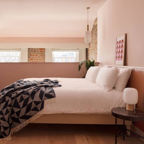 Sleep well in the lofted bedroom