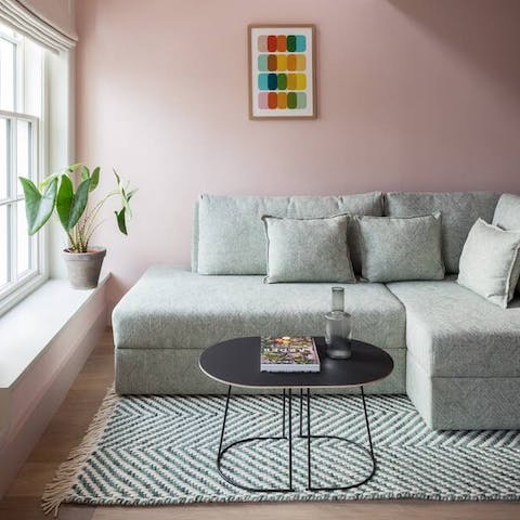 Curl up on the cosy sofa for a relaxed evening in