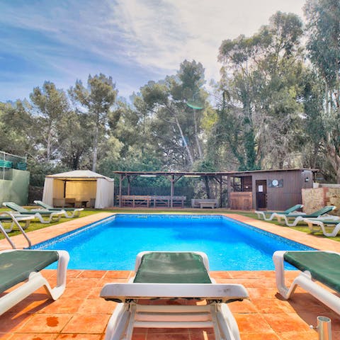 Put your feet up poolside by claiming one of the sunloungers with a cocktail in hand