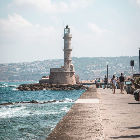 Drive over to the port city of Heraklion in twenty-five minutes and see the old harbour