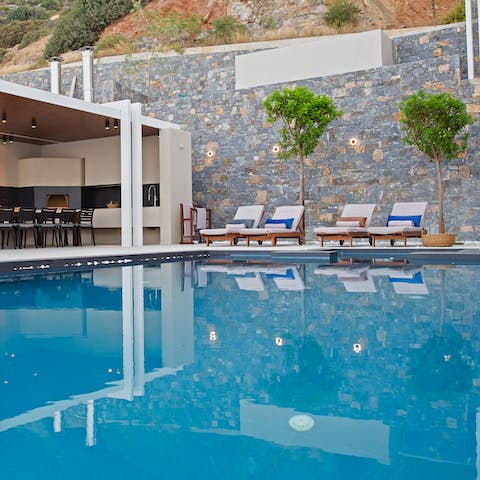 Cool off from the Mediterranean sun in the spa infinity pool