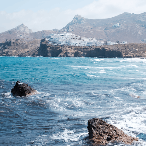 Visit the nearby beach of Agia Anna, within walking distance
