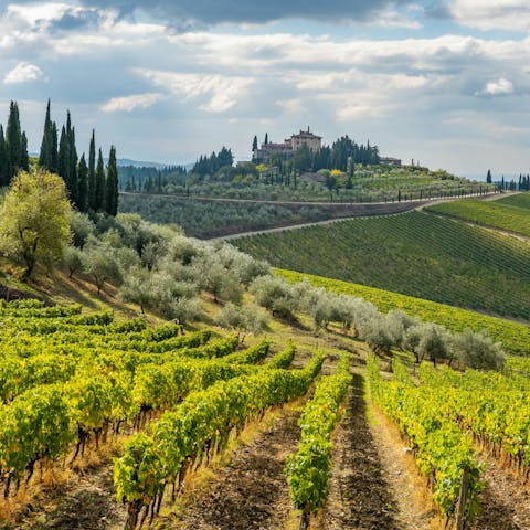 Stay among the vineyards in the heart of Chianti