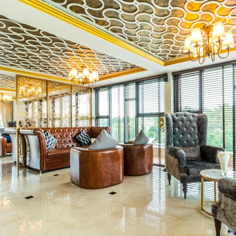 Grab a drink in the on-site bar area