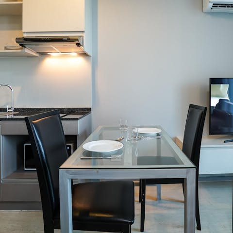 Serve up some local Thai culinary delights at the dining area