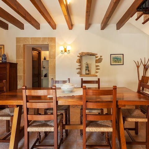 Dine on tapas in the rustic dining area