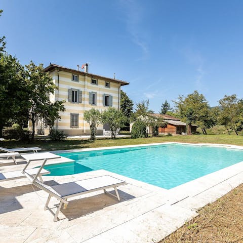 Take a refreshing dip in the garden pool