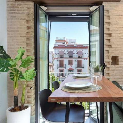 Soak up the historic vistas from the breakfast bar