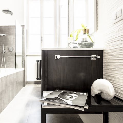 The stylish bathrooms