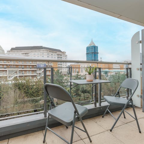 Enjoy your morning coffee on the balcony