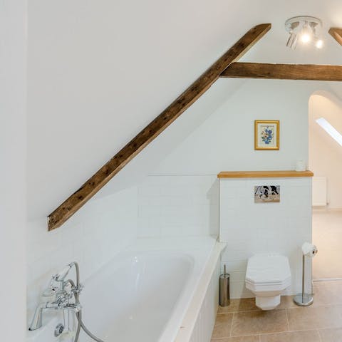 Treat yourself to a long and luxurious soak in the bathtub