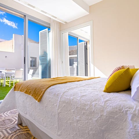 Wake up and step out onto the roof terrace to enjoy your morning coffee