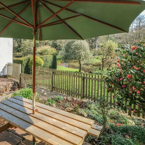 Enjoy your morning coffee or tea in the garden